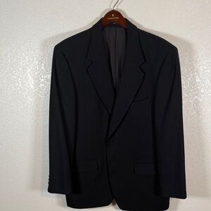 YSL Navy Wool Cashmere 2 Button Blazer (Flawed) Size 44R
